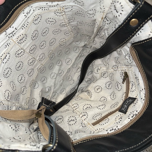 Myra Bag Black Shimmer Leather and Hair On Bag - Picture 4 of 5